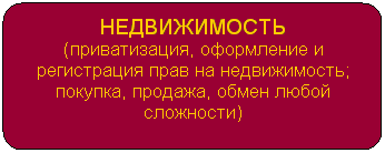 Блок-схема: альтернативный процесс: НЕДВИЖИМОСТЬ
(приватизация, оформление и регистрация прав на недвижимость; покупка, продажа, обмен любой сложности)
